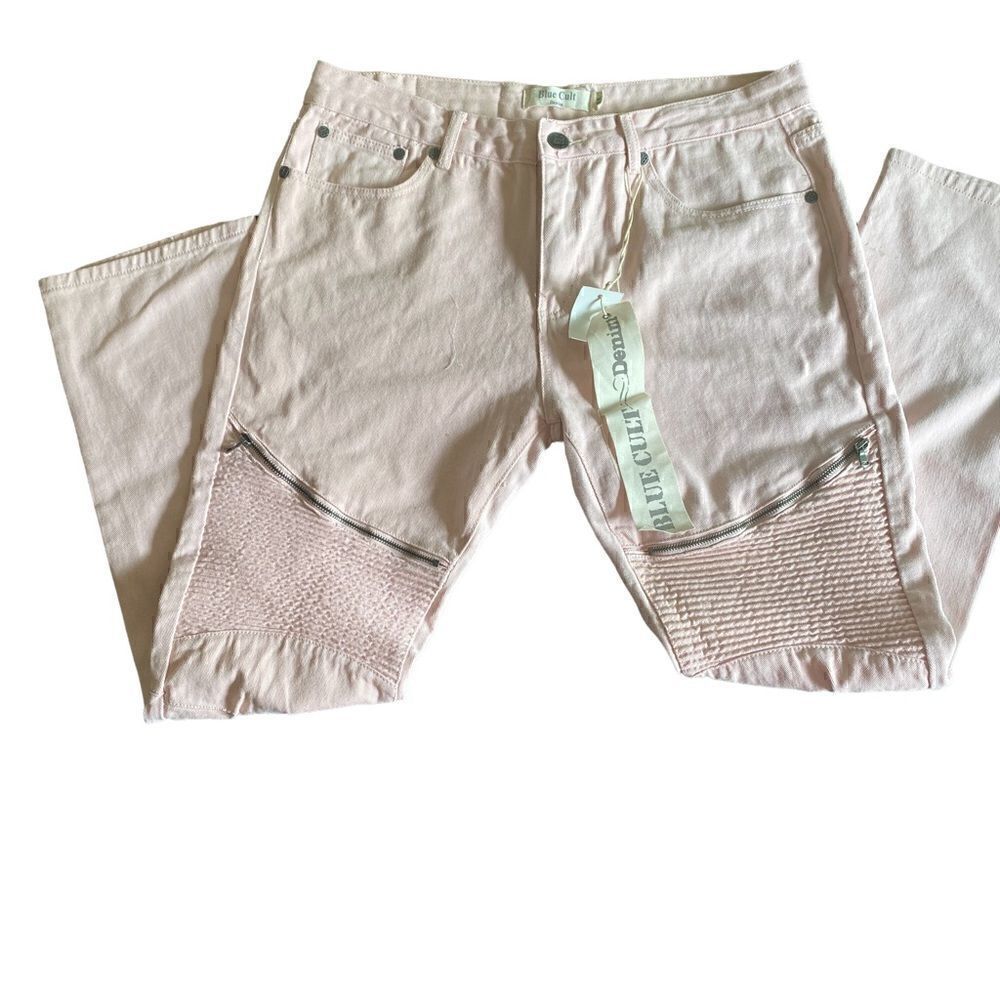 Blue Cult Jeans NEW light pink with zipper details size 38